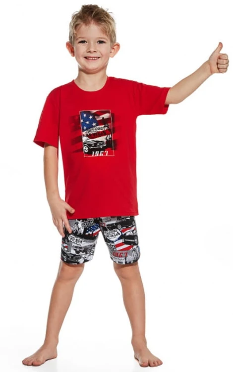 Pizamka-chłopięca-American,-krótki-rękaw-spodenki -new