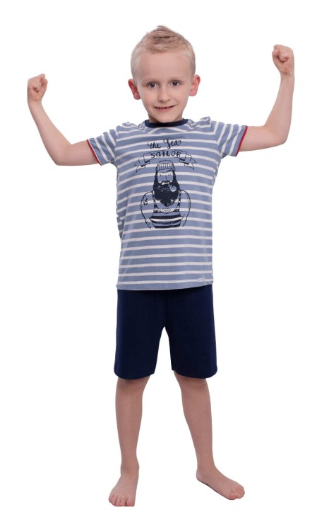pizama-chlopieca-marynarz-krótki-rekaw-spodnie-3-4-new