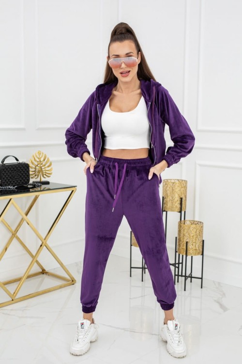 dres-damski-welur-długi-rekaw-spodnie-