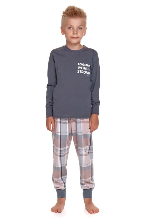 grafitowa-dziecieca-pizama-ze-spodniami-w-kratke-unisex.jpg