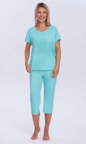 pizama-damska-rękaw-krótki-spodnie-3-4-wzór